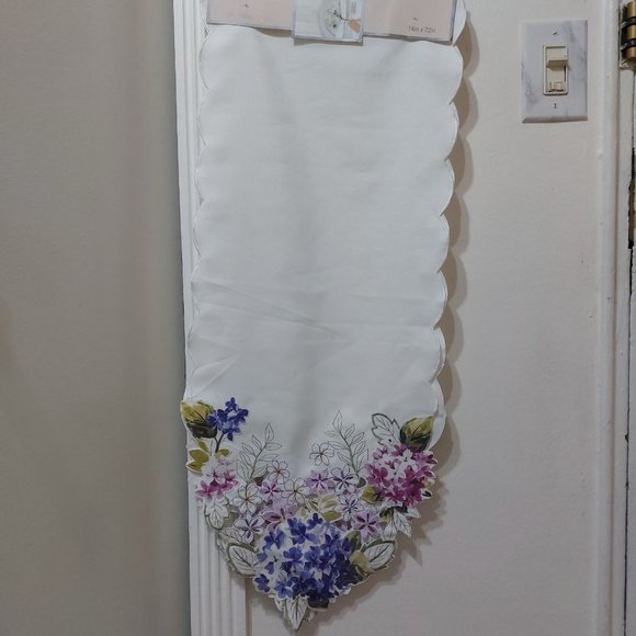 Spring Time Designer Tabletop Fashion Table Runner 14x72 Spr Hydrangea - Picture 7 of 11